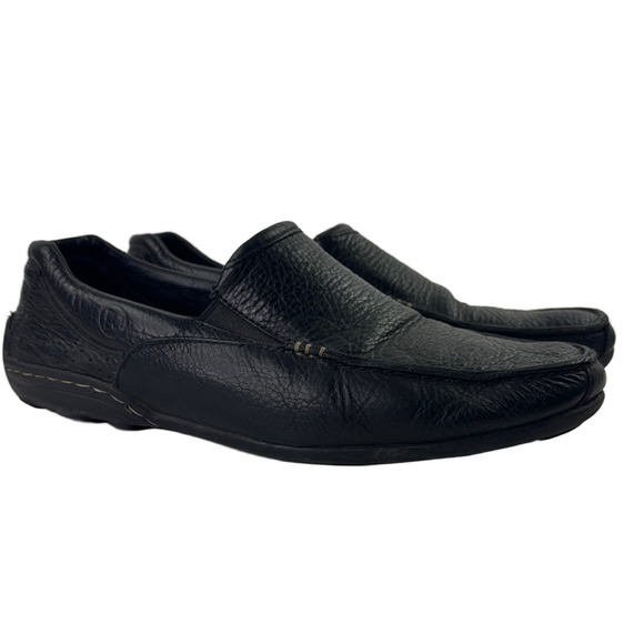 Merrell Black Pebbled Leather Slip-On Loafers - Picture 1 of 11